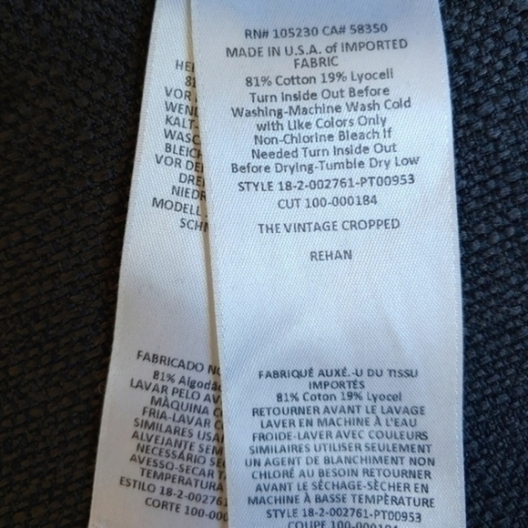 CURRENT/ELLIOTT VINTAGE CROPPED JEANS SIZE 24 - Picture 3 of 4